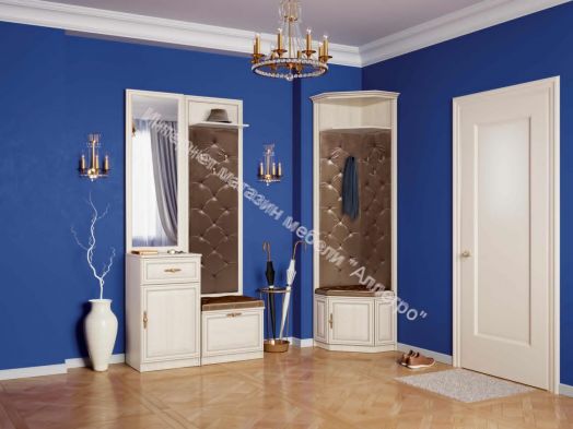 Тумба Габриэлла, Вудлайн кремовый/ПВХ Сандал белый/патина