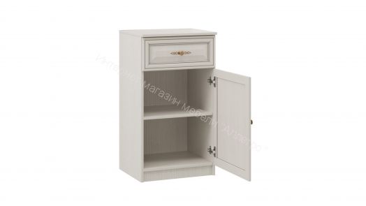 Тумба Габриэлла, Вудлайн кремовый/ПВХ Сандал белый/патина