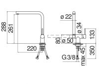 Смеситель для кухни Nobili Acquerelli AQ93114 схема 2