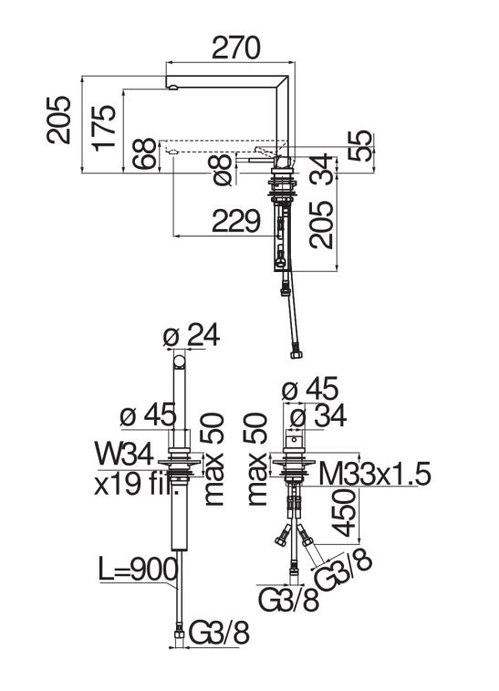 Смеситель для кухни Nobili Acquerelli AQ93513 схема 2