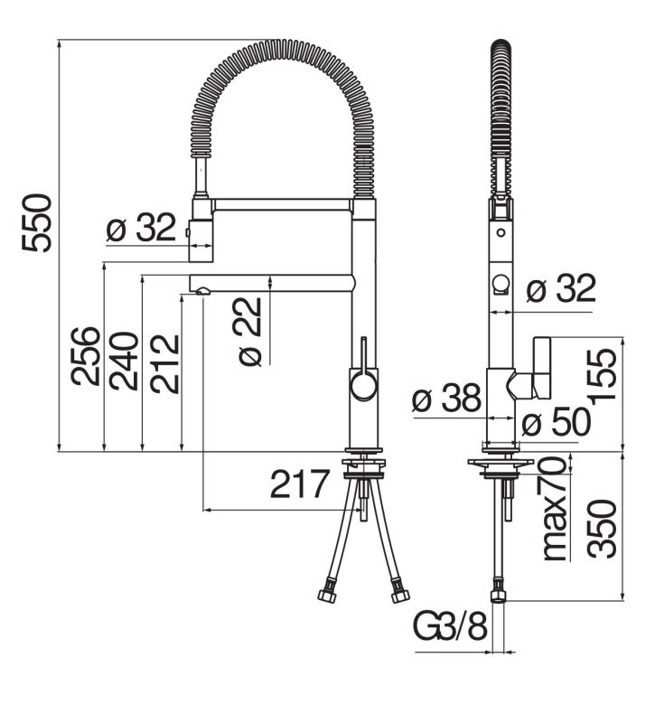 Кухонный смеситель Nobili FLAG FL96300/50 с двумя изиливами схема 2