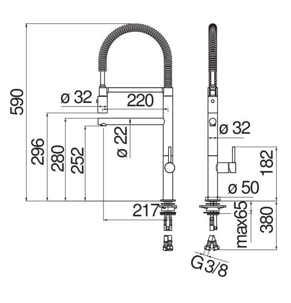 Смеситель для кухни Nobili KALI KL93300/50 схема 2