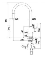 Смеситель для кухни Nobili RING MP117137 схема 2