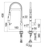 Смеситель для кухни Nobili Acquerelli AQ93300 схема 2