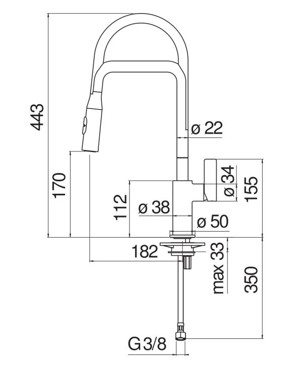 Смеситель для кухни Nobili FLAG FL96400/1 схема 2