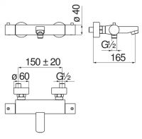 Смеситель для ванны Nobili Tago TG85310/1 схема 2