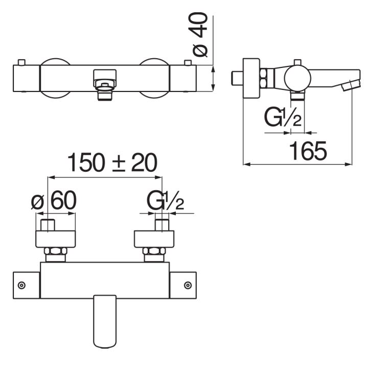 Смеситель для ванны Nobili Tago TG85310/1 схема 2