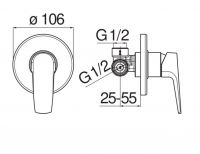 Смеситель для душа Nobili Nobi NB84108 схема 2