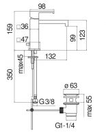 Смеситель для раковины Nobili Mia MI102118/1 схема 2