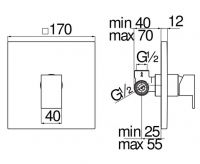 Смеситель для душа Nobili Ray RY00108 схема 2