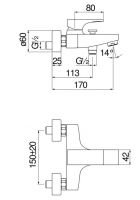 Смеситель для ванны Nobili Seven SE124110/1 схема 2