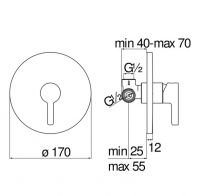 Смеситель для душа Nobili Uno LR116108 схема 2