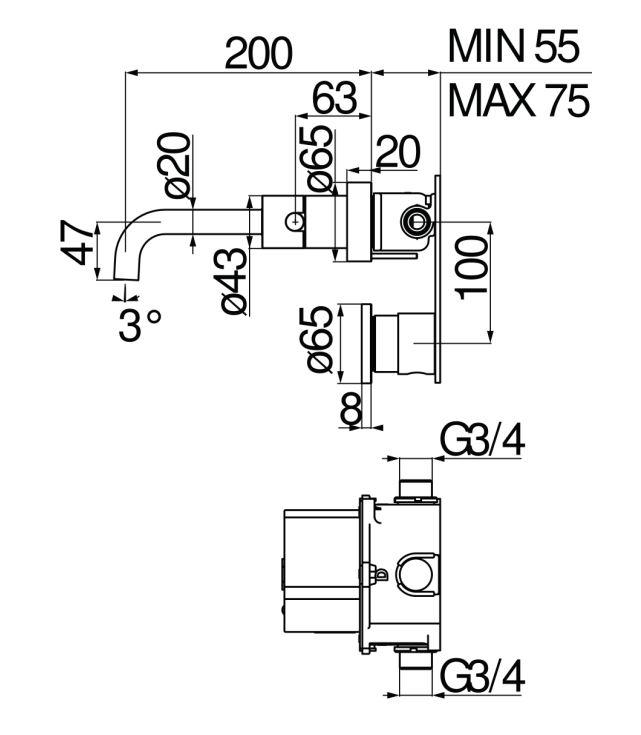 Смеситель для раковины Nobili Velis IRVE125198/1 схема 2