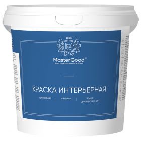 Краска Интерьерная Master Good 1.2кг Влагостойкая, Акриловая / Мастер Гуд