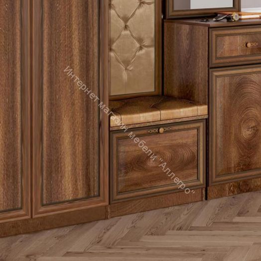 Тумба для обуви М06 Габриэлла, Дуб кальяри/Дуб коньяк/патина