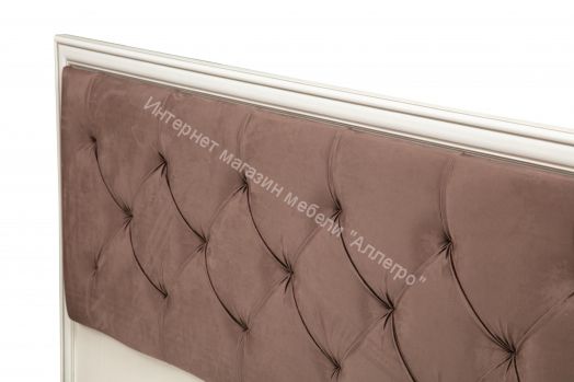 Кровать двуспальная 06.121 - 01 Габриэлла (1400) с ортопедическим осн., Вудлайн кремовый/ПВХ Сандал белый/патина