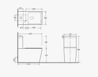 Компакт-моноблок безободковый унитаз SantiLine  SL-5017 схема 3