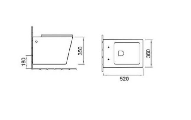 Подвесной безободковый унитаз SantiLine  SL-5004MB схема 2