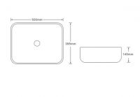 Керамическая накладная раковина SantiLine SL-7029 50 х 39,5 схема 2