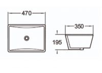 Керамическая встраиваемая снизу раковина SantiLine SL-3003 47 х 35 схема 2