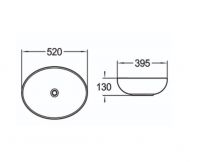 Керамическая накладная раковина SantiLine SL-1020 52 х 39,5 схема 2