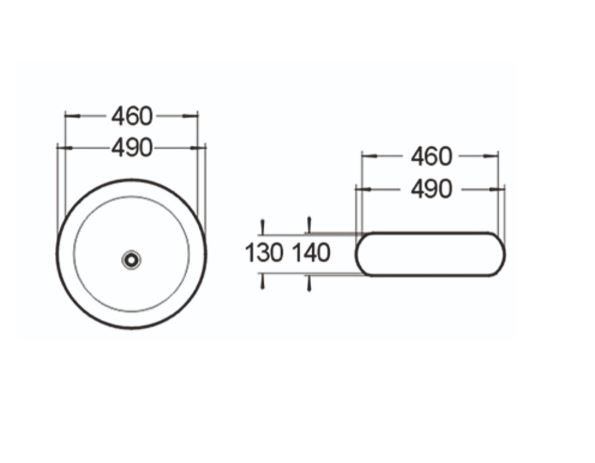 Керамическая накладная раковина SantiLine SL-1041 49 х 49 схема 2