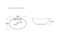 Керамическая накладная раковина SantiLine SL-1022 59 х 39 схема 2