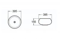 Керамическая накладная раковина SantiLine SL-1063 39,5 х 39,5 схема 2