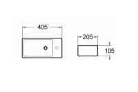 Керамическая накладная или подвесная раковина SantiLine SL-2009L 40,5 х 20,5 правая схема 2