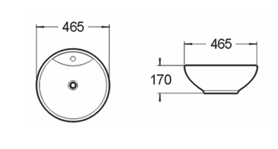 Керамическая накладная раковина SantiLine SL-1067 46,5 х 46,5 схема 2