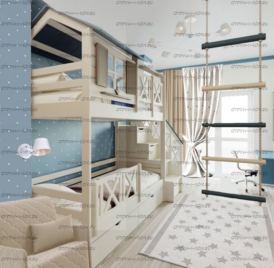 Двухъярусная кровать Домик Felicia №29А