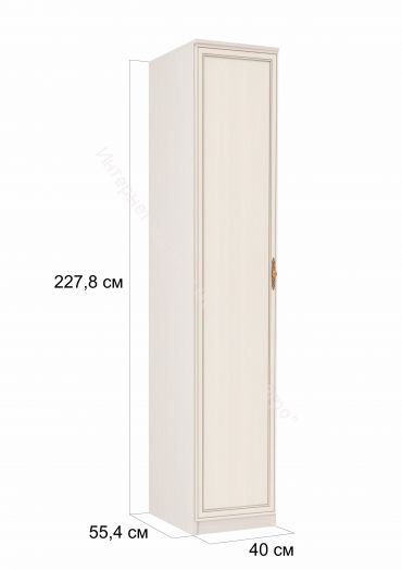 Шкаф - пенал 06.25 Габриэлла, Вудлайн кремовый/Сандал белый/патина