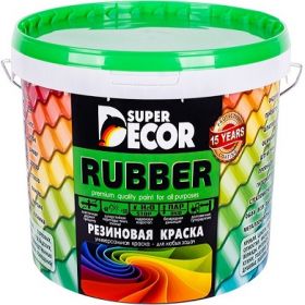 Резиновая Краска Super Decor Rubber 6кг для Кровли, Оцинковки, Металлоконструкций, Цоколей, Фасадо из Деревва и Минеральных Поверхностей, Бассейнов / Супер Декор Руббер