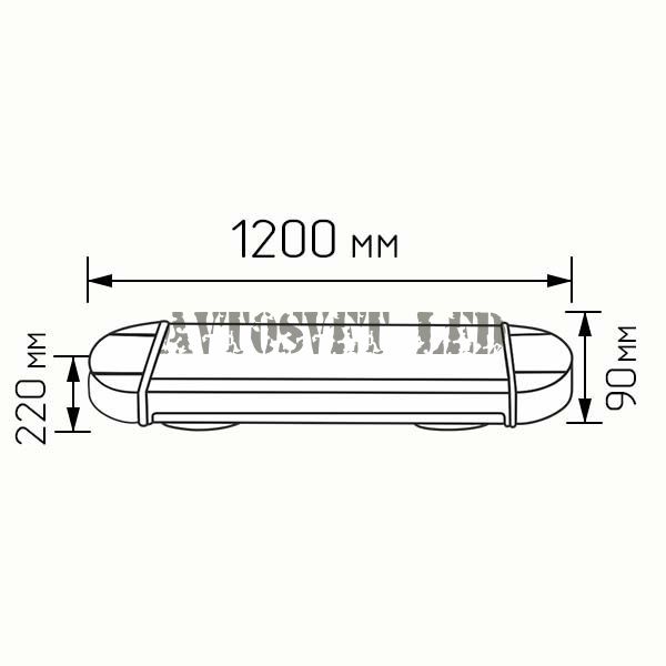 Балка проблесковая оранжевого цвета PBO-1200B