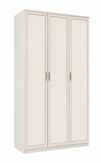 Шкаф для одежды 06.56 Габриэлла, трехдверный, Вудлайн кремовый/Сандал белый/патина