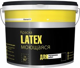 Краска Моющаяся Element SE Latex 9л Белая Alpa для Внутренних Работ.