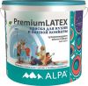 Краска для Кухонь и Ванных Комнат Alpa PremiumLatex 0.9л Белая, Супермоющаяся, Влагостойкая / Альпа Премиумлатекс.