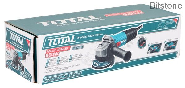 Угловая шлифовальная машина с регулировкой оборотов TOTAL TG109125565 угловая, 900Вт, 125мм, 5000-11000об/мин.