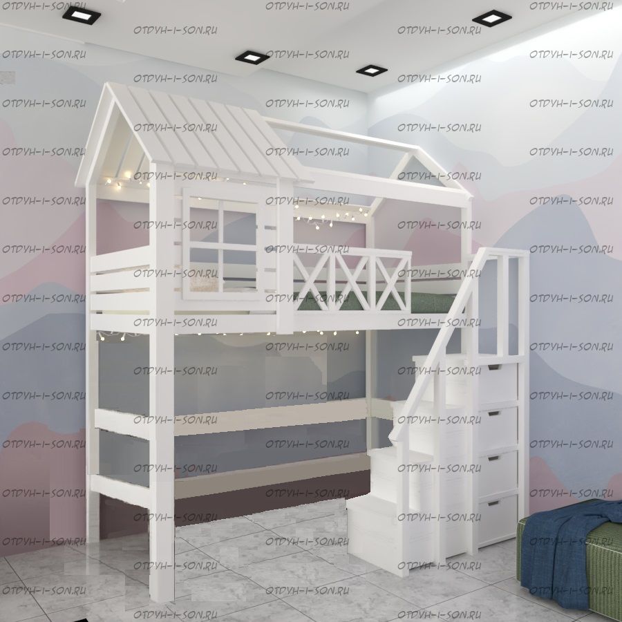 Кровать-чердак Домик Standard №34А