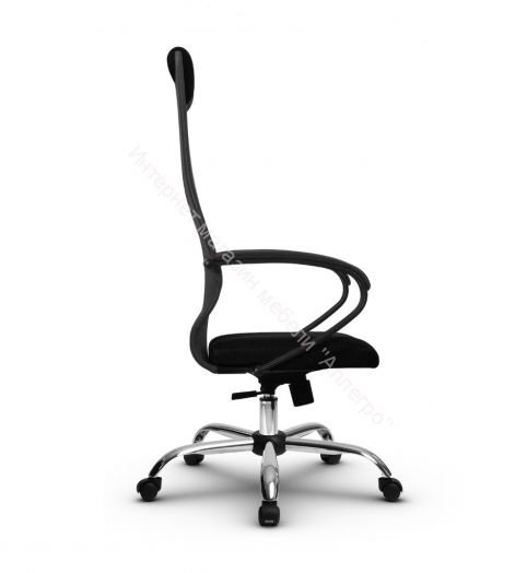 Кресло "Метта" SU-BK130-8  (Ткань тёмно-серая/чёрная)