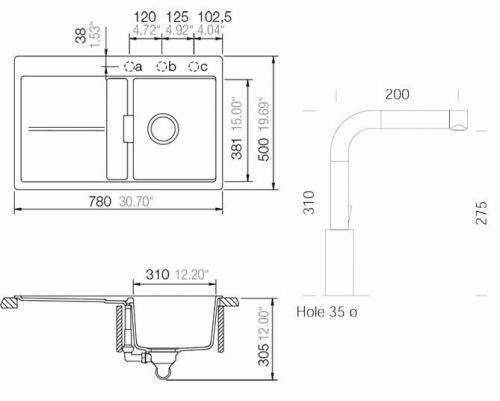 Комплект Schock: Мойка Horizont 40D + Смеситель SC-300 аворио