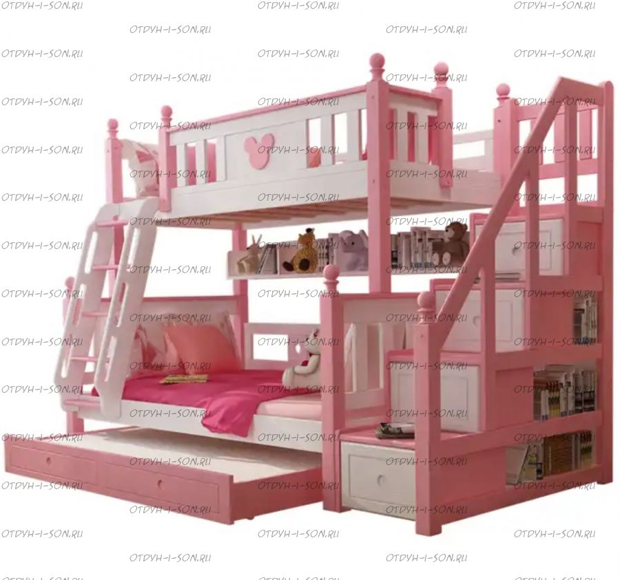 Кровать двухъярусная домик Принцесса Fantasy №IR19