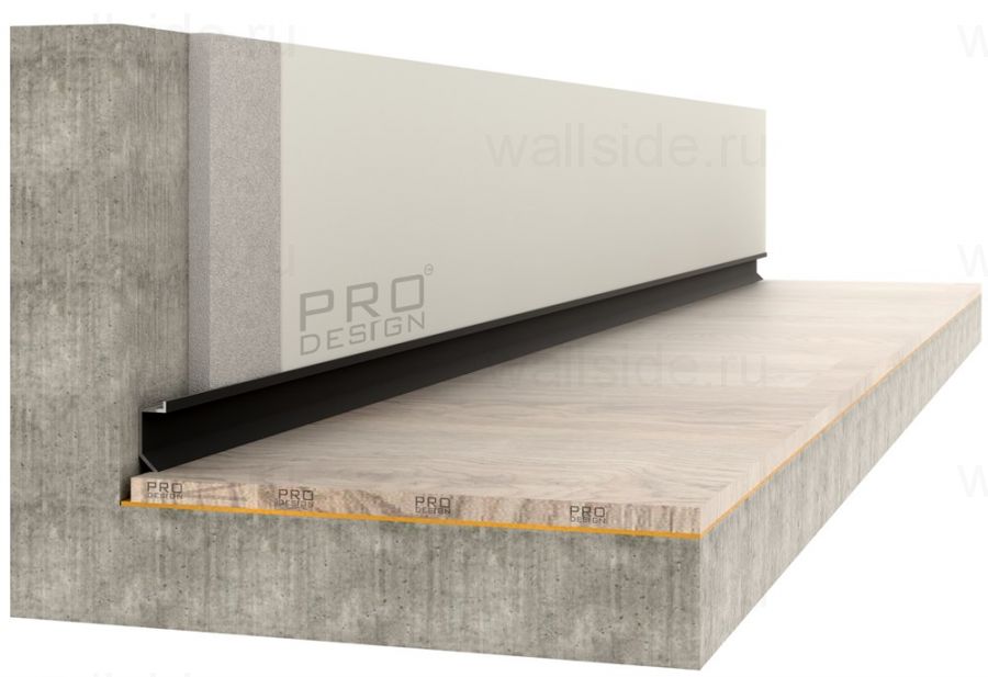 Теневой плинтус Pro Design Slim 723 чёрный муар