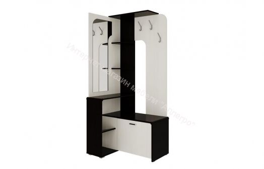 Вешалка (прихожая) Антре угловая с зеркалом, Венге/Вудлайн кремовый