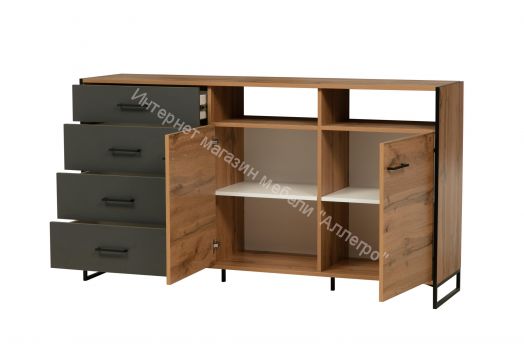 Комод 46.04 Доната, Дуб вотан/Диамант серый