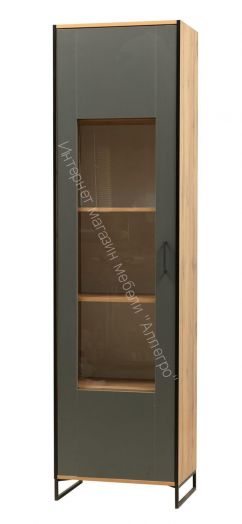 Шкаф-витрина 46.01 Доната, Дуб вотан/Диамант серый
