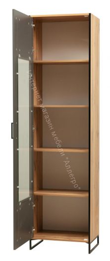 Шкаф-витрина 46.01 Доната, Дуб вотан/Диамант серый