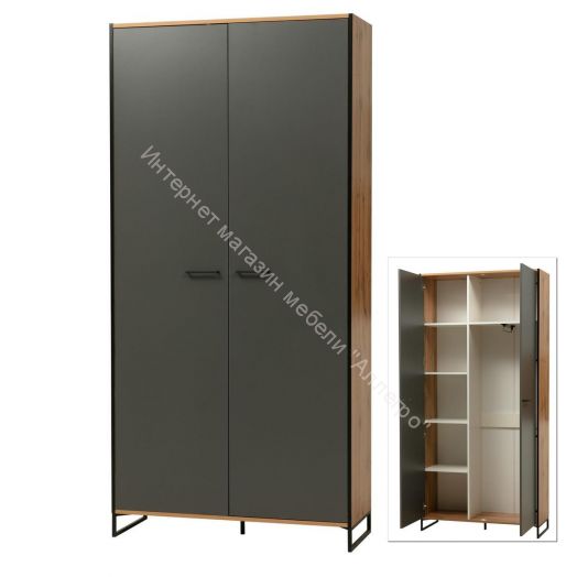 Шкаф для одежды 46.07 Доната, Дуб вотан/Диамант серый