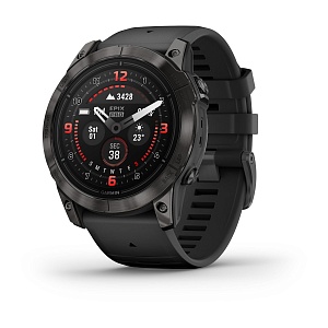 Умные часы Garmin EPIX PRO (Gen 2) Sapphire Edition 51 мм, титановый угольно-серый, DLC, черный силиконовый ремешок