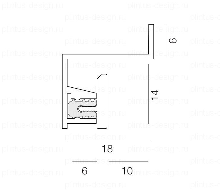 Ликорн С-12.2.3 теневой плинтус с подсветкой